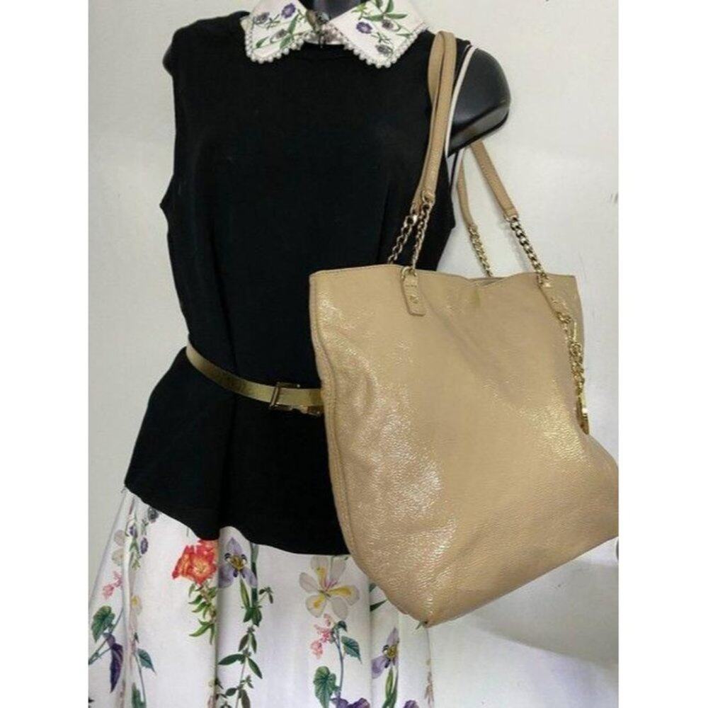 michael kors shopping tan patent leather tote - Picture 5 of 10